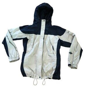 Columbia Med Womens Packable Storm-Dry Waterproof Breathable Jacket Beige Black